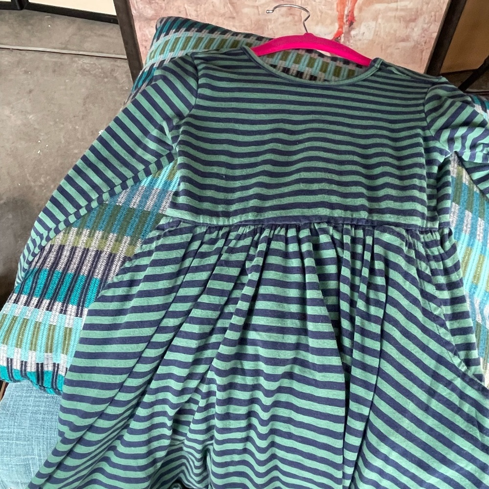 Ruffle Butts Green Long Sleeve Crew Neck Sundress